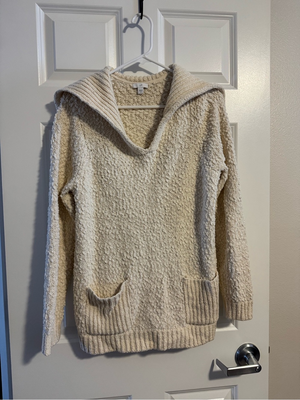 J. Jill textured pullover sweater, cream, medium